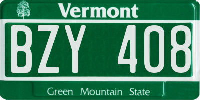 VT license plate BZY408