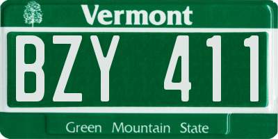 VT license plate BZY411