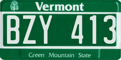 VT license plate BZY413