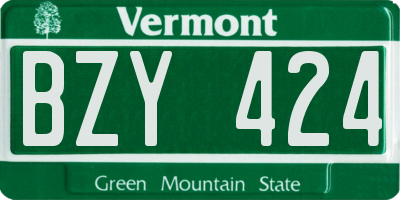 VT license plate BZY424