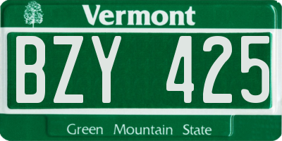 VT license plate BZY425
