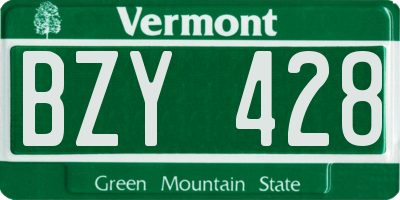 VT license plate BZY428