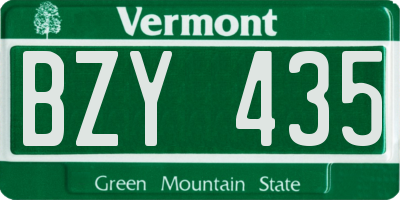 VT license plate BZY435