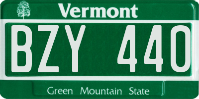 VT license plate BZY440