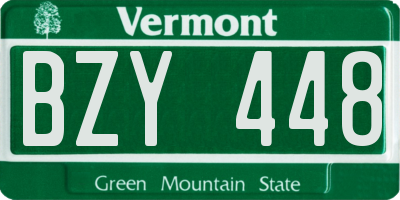 VT license plate BZY448