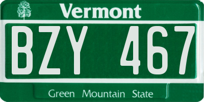 VT license plate BZY467