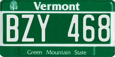 VT license plate BZY468