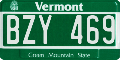 VT license plate BZY469