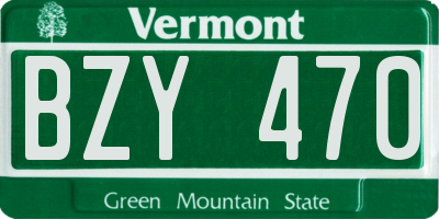 VT license plate BZY470