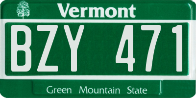 VT license plate BZY471