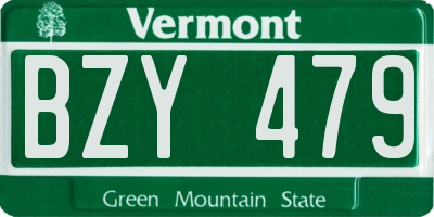 VT license plate BZY479