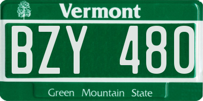 VT license plate BZY480
