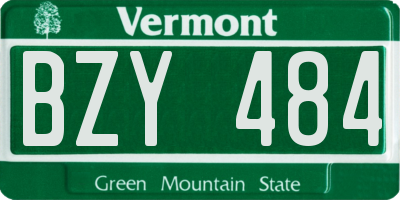 VT license plate BZY484