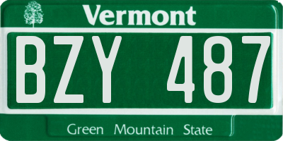 VT license plate BZY487