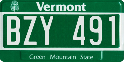 VT license plate BZY491