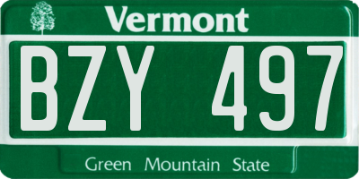VT license plate BZY497