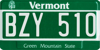 VT license plate BZY510