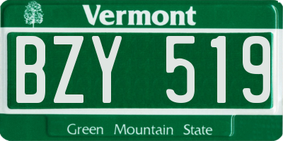 VT license plate BZY519