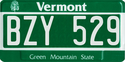 VT license plate BZY529