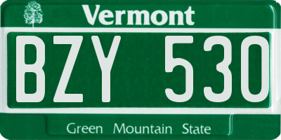 VT license plate BZY530