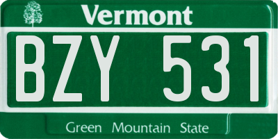VT license plate BZY531