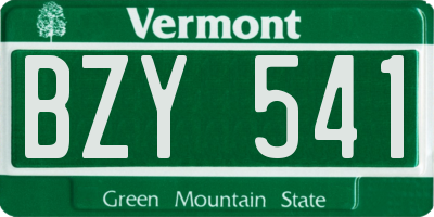 VT license plate BZY541