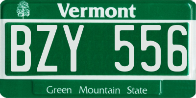 VT license plate BZY556