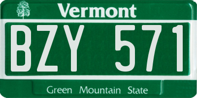 VT license plate BZY571