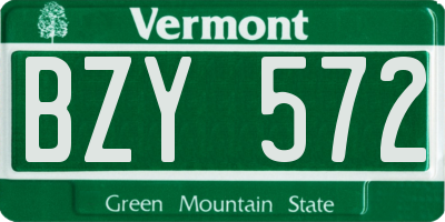 VT license plate BZY572