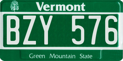 VT license plate BZY576