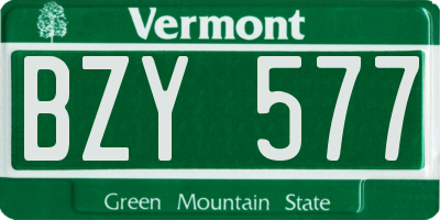 VT license plate BZY577