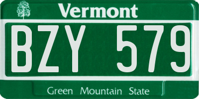 VT license plate BZY579