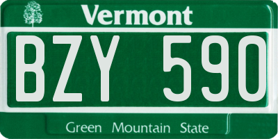VT license plate BZY590