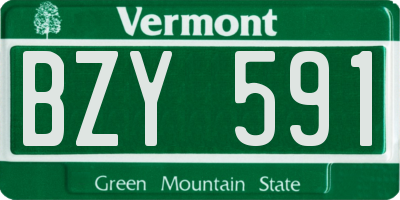 VT license plate BZY591