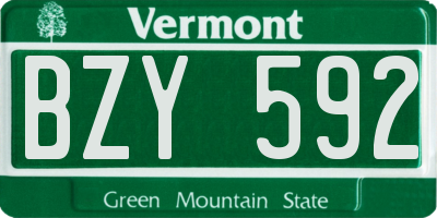 VT license plate BZY592