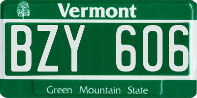 VT license plate BZY606