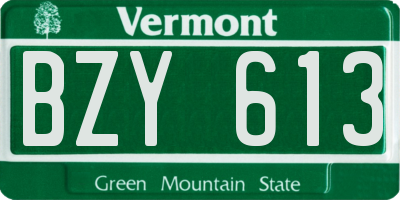 VT license plate BZY613