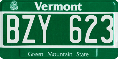 VT license plate BZY623