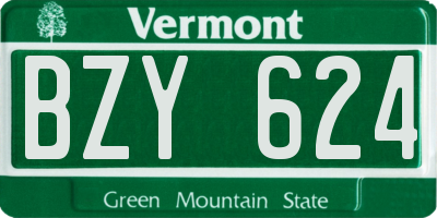 VT license plate BZY624