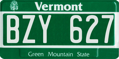 VT license plate BZY627