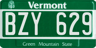 VT license plate BZY629