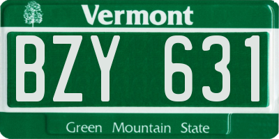 VT license plate BZY631