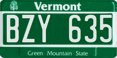 VT license plate BZY635