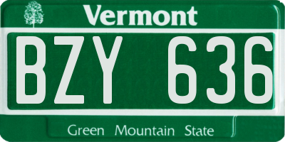 VT license plate BZY636