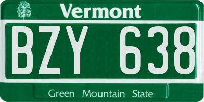 VT license plate BZY638