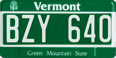 VT license plate BZY640