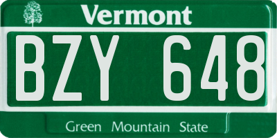 VT license plate BZY648