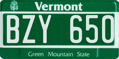 VT license plate BZY650