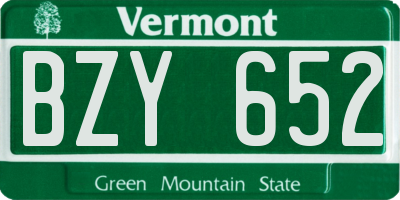VT license plate BZY652