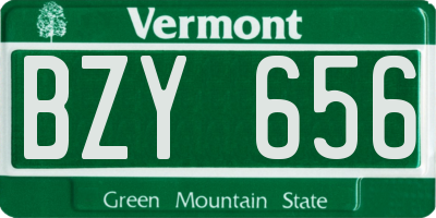 VT license plate BZY656